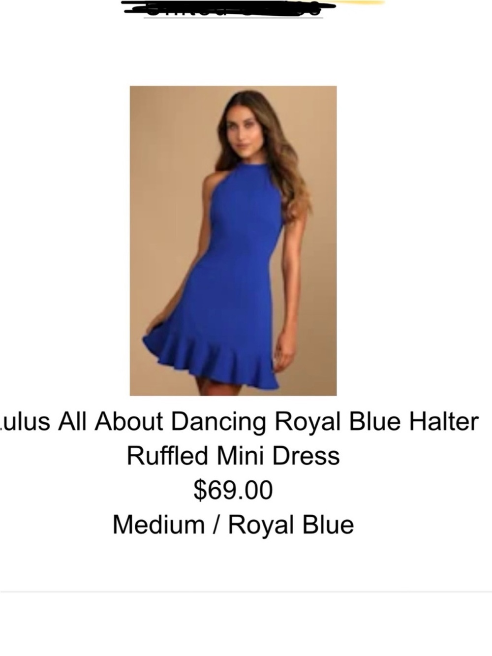 Lulu's Royal Blue High-Neck Ruffle-Hem Dress - Picture 3 of 5